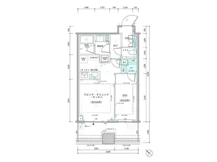パークタワー勝どき サウス棟(1LDK/4階)の間取り写真