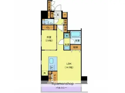 THE LOG日本橋(1LDK/7階)の間取り写真