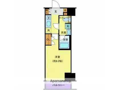 プレール・ドゥーク両国Ⅳ(1K/4階)の間取り写真