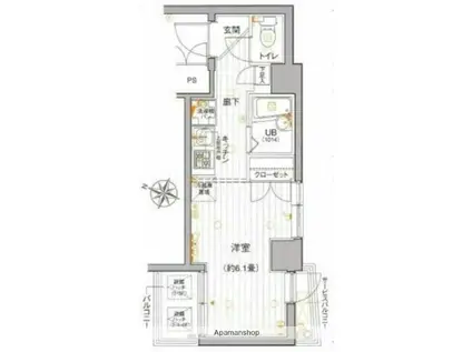 アデッソ押上(ワンルーム/5階)の間取り写真