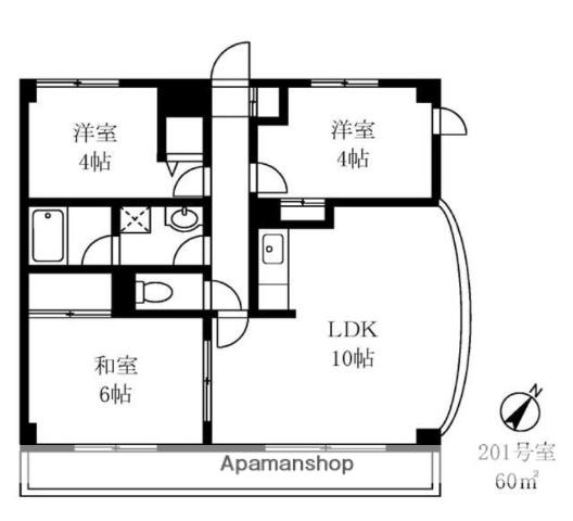 レピドール福田1(3LDK/2階)の間取り写真
