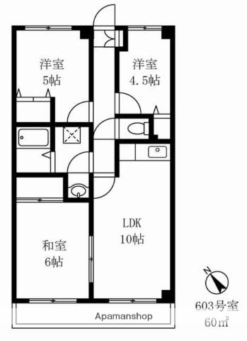 レピドール福田1(3LDK/6階)の間取り写真