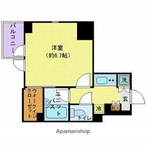 CITYSPIRE新川(1K/11階)の間取り写真