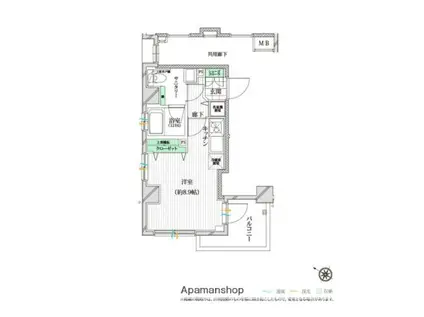 ラ・グラース押上Ⅱ(ワンルーム/3階)の間取り写真