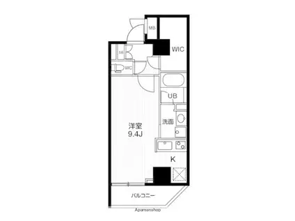 ジェノヴィア両国5スカイガーデン(ワンルーム/9階)の間取り写真