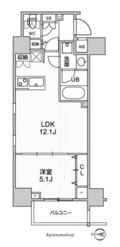 ステージグランデ錦糸町2(1LDK/2階)の間取り写真