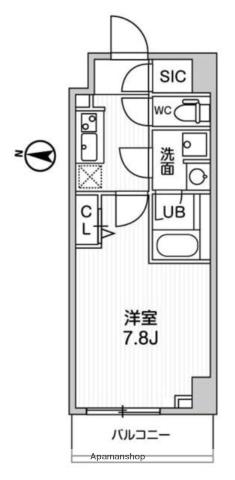 ALTERNA亀戸Ⅱ(1K/5階)の間取り写真