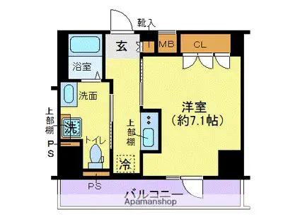 ジェノヴィア東日本橋駅前グリーンヴェール(1K/10階)の間取り写真