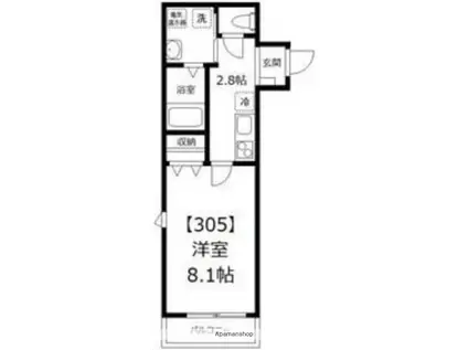ランドハイム西小岩(1K/3階)の間取り写真