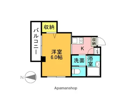 樋口ハイツ(1K/3階)の間取り写真