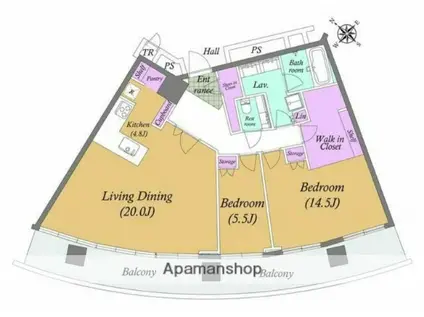 TOWER RESIDENCE TOKYO(2SLDK/37階)の間取り写真