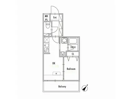 GRANPASEO押上Ⅱ(1DK/7階)の間取り写真