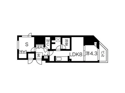 シーズンフラッツ上野御徒町(1LDK/4階)の間取り写真
