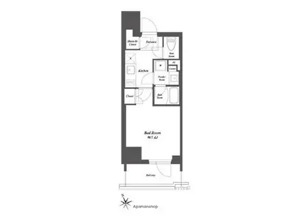 ブランシエスタ浅草雷門(1K/5階)の間取り写真