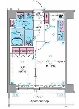GENOVIA南千住ⅥSKYGARDEN(1LDK/3階)の間取り写真