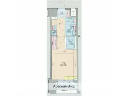 ロアール茅場町(1K/12階)の間取り写真