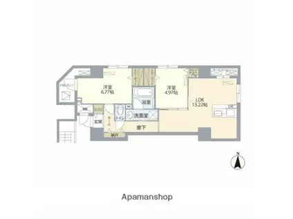 SKYWOOD錦糸町(2LDK/5階)の間取り写真