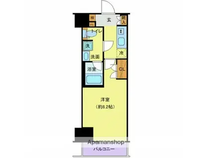 プレール・ドゥーク両国Ⅳ(1K/4階)の間取り写真