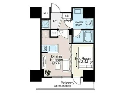 ベルファース本所吾妻橋(1DK/2階)の間取り写真