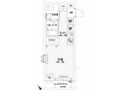 YSセゾンⅡ(1K/2階)の間取り写真