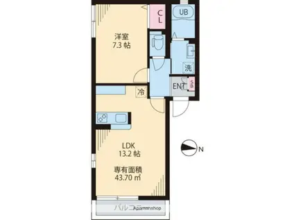 シャルマングーテ(1LDK/3階)の間取り写真