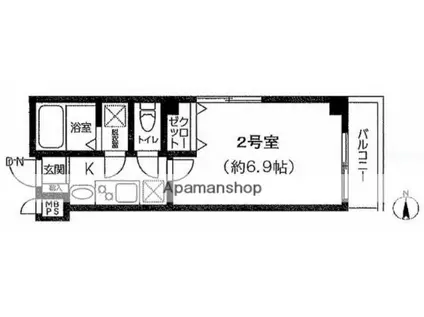 レガロ本所吾妻橋(1K/2階)の間取り写真