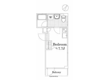 アパートメントTS02(ワンルーム/4階)の間取り写真