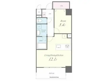 METSA MORISHITA(1LDK/8階)の間取り写真