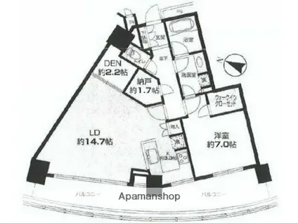 TOWER RESIDENCE TOKYO(1SLDK/4階)の間取り写真