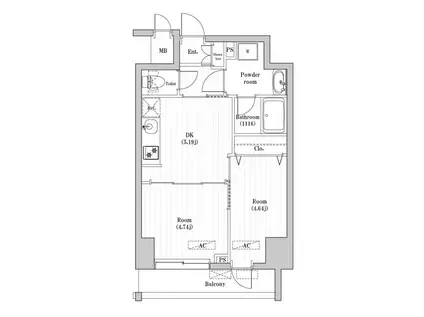 CREATIF押上(2DK/8階)の間取り写真