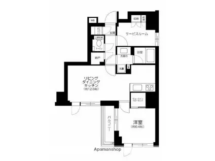 ピアース銀座レジデンス(1LDK/9階)の間取り写真