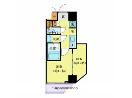 プレール・ドゥーク本所吾妻橋Ⅵ(1K/2階)の間取り写真