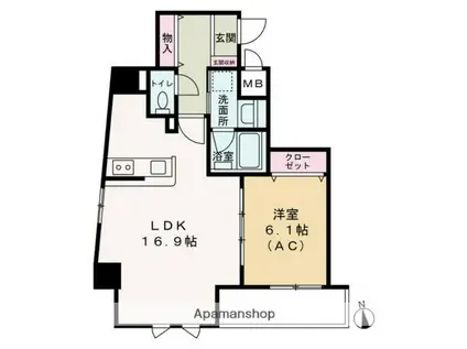 COMO PALACIO 日暮里(1LDK/4階)の間取り写真