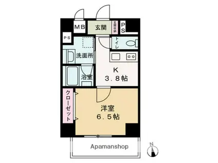 COMO PALACIO 日暮里(1K/2階)の間取り写真