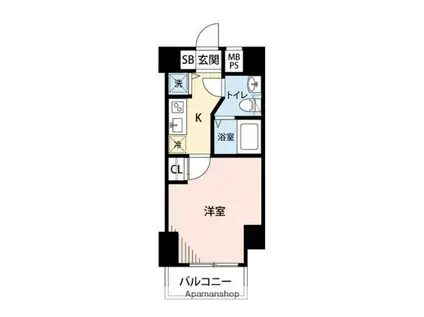 マイナビSTAY門前仲町永代橋(1K/12階)の間取り写真