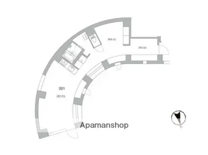 天神町PLACE 事業用25年JIA優秀建築賞他グッドデザイ(ワンルーム/1階)の間取り写真