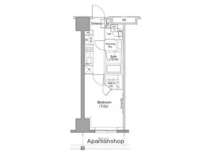 ザ・パークハビオ木場(1K/15階)の間取り写真