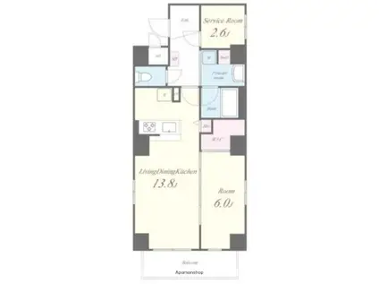 MEINSCHLOSS亀戸(1SLDK/5階)の間取り写真