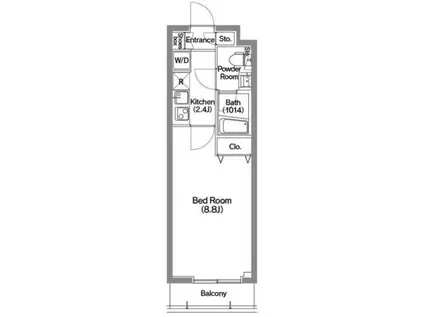 メディオ月島(1K/1階)の間取り写真