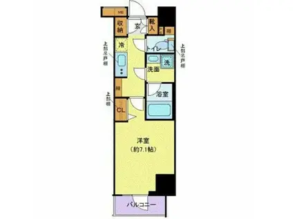 ジェノヴィア秋葉原スカイガーデン(1K/4階)の間取り写真