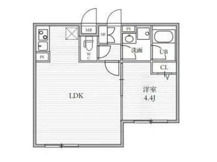 THE PALMS大島(1LDK/3階)の間取り写真