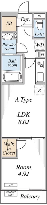 リブリ・ゆうやⅥ(1LDK/1階)の間取り写真