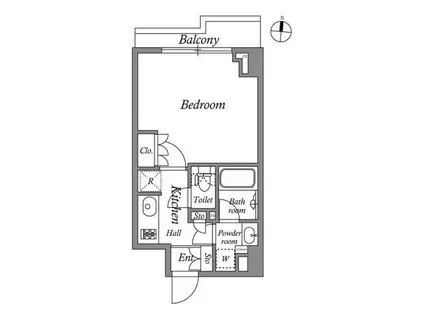 レジデンス清澄白河スクエア(1K/5階)の間取り写真