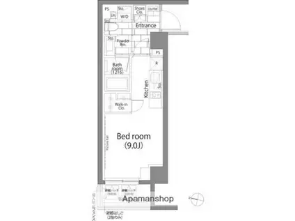 パークハビオ日本橋蛎殻町(ワンルーム/4階)の間取り写真
