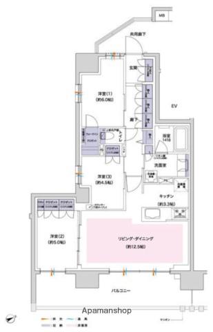 レーベン船堀BROAD VISION(3LDK/11階)の間取り写真