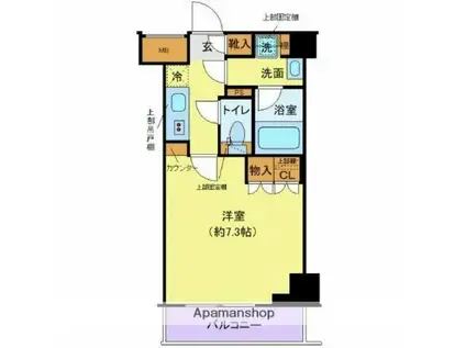クレヴィスタ大島Ⅰ(1K/7階)の間取り写真