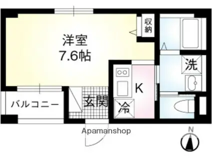 BCASA TATEKAWA(ワンルーム/3階)の間取り写真