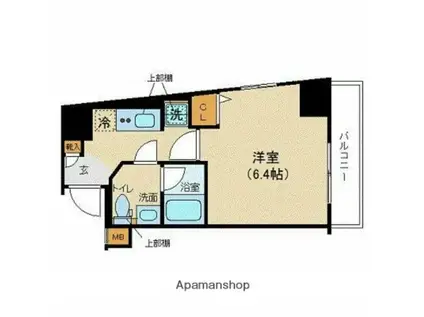 XEBEC門前仲町(1K/8階)の間取り写真