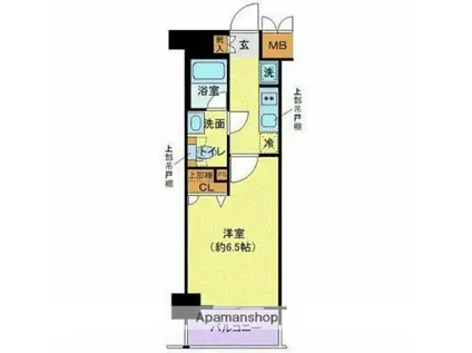 プレール・ドゥーク東京CANAL(1K/2階)の間取り写真