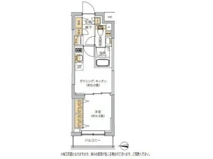 リビオメゾン湯島(1DK/3階)の間取り写真